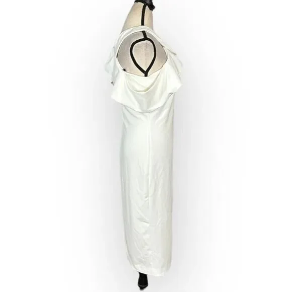 Rachel Rachel Roy Halter Sheath Dress Women's Large White Cold Shoulder NWT - Picture 4 of 8